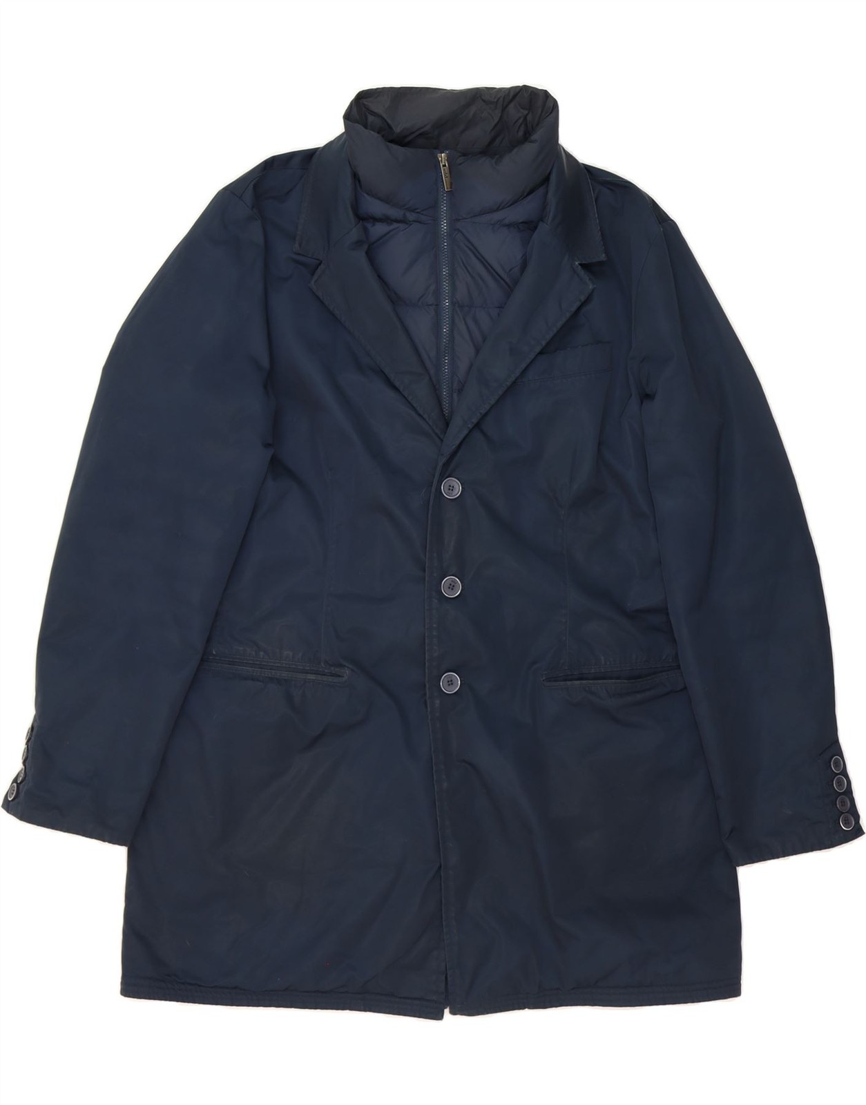 ADD Mens Padded Coat IT 56 3XL Navy Blue Polyester MT01