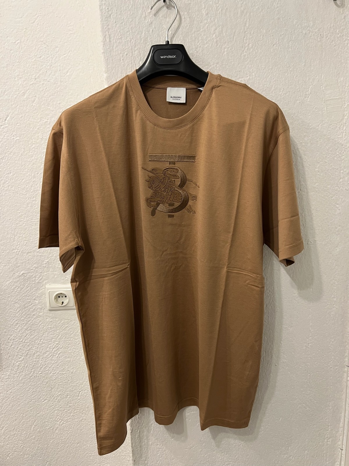 Burberry TB Monogram Embroidered Logo t shirt for men (L size) new
