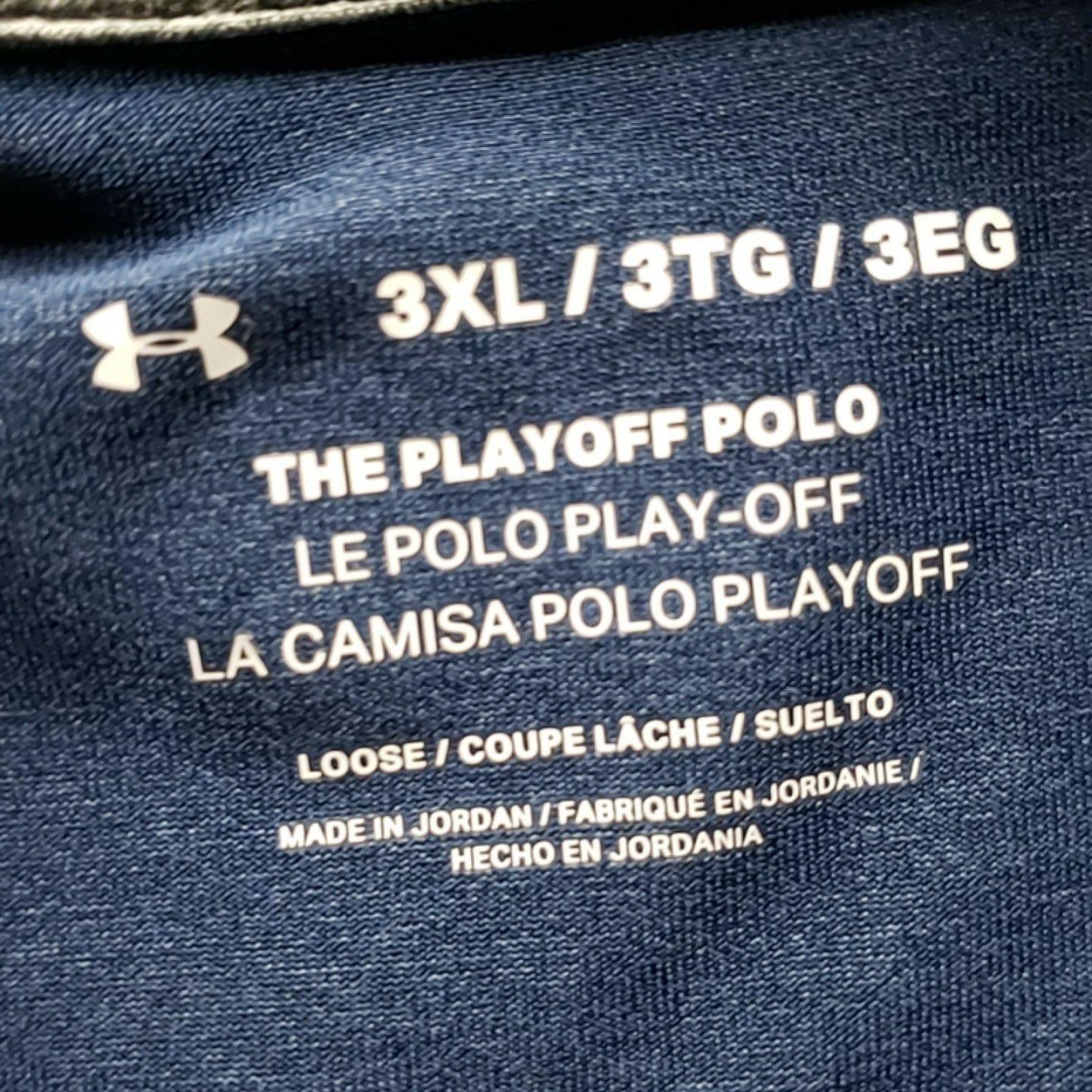 Under Armour Playoff 2.0 Polo Shirt Mens 3XL Blue Heather Golf UPF 40 Top