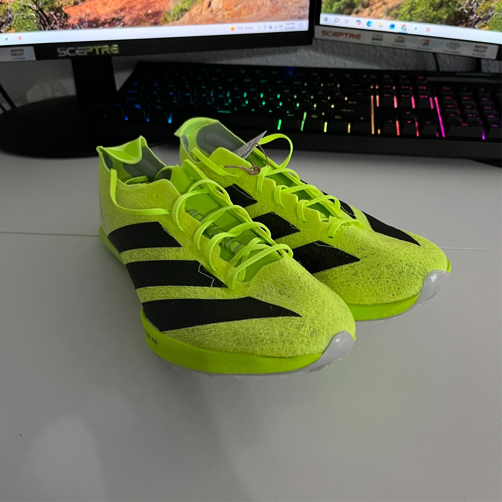 Size 7.5 – adidas Adizero Prime SP 3 Strung Lucid Lemon Black