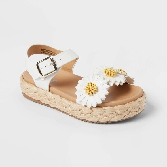 Girls Makayla Daisy Platform Sandals byt Art Class White Size 3 NWT
