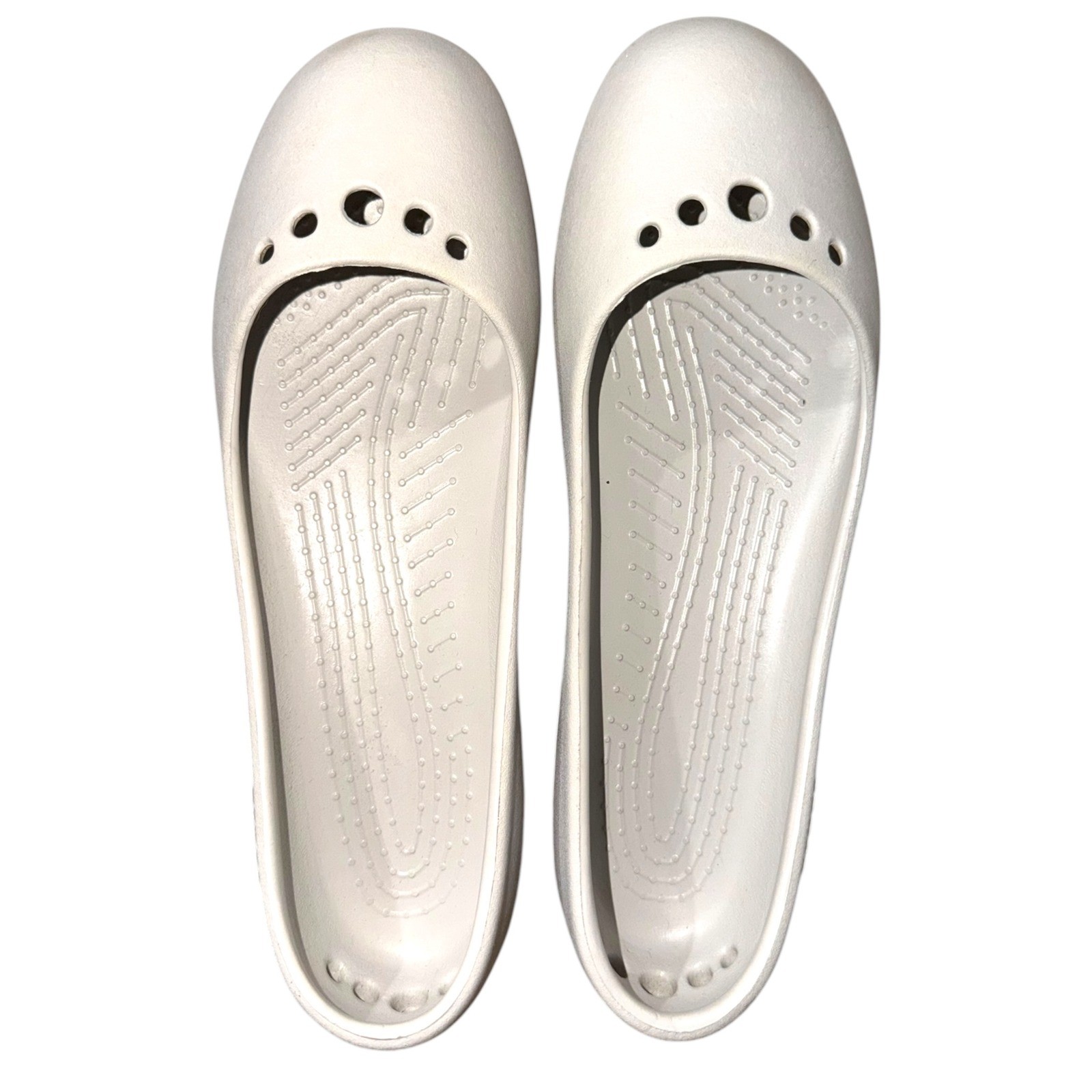 Crocs Kadee Ballet Flats Bone Off White Slip On Comfort Shoes Women’s 10