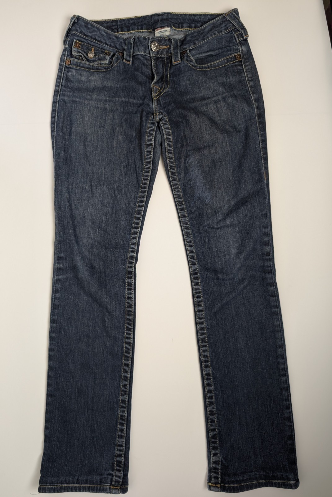 True Religion Jeans 28 Made in USA Straight Leg Stretch Denim 98% Cotton 2%…