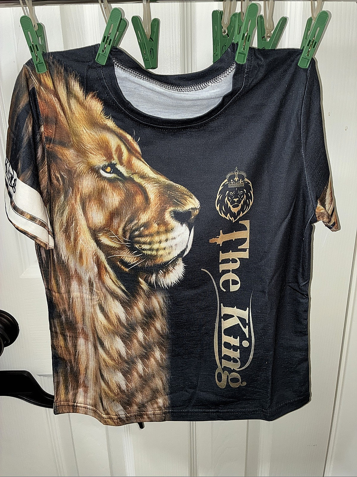 Boys Short Set Size5-6 Y The King Loin 🐅👀👑 Cute
