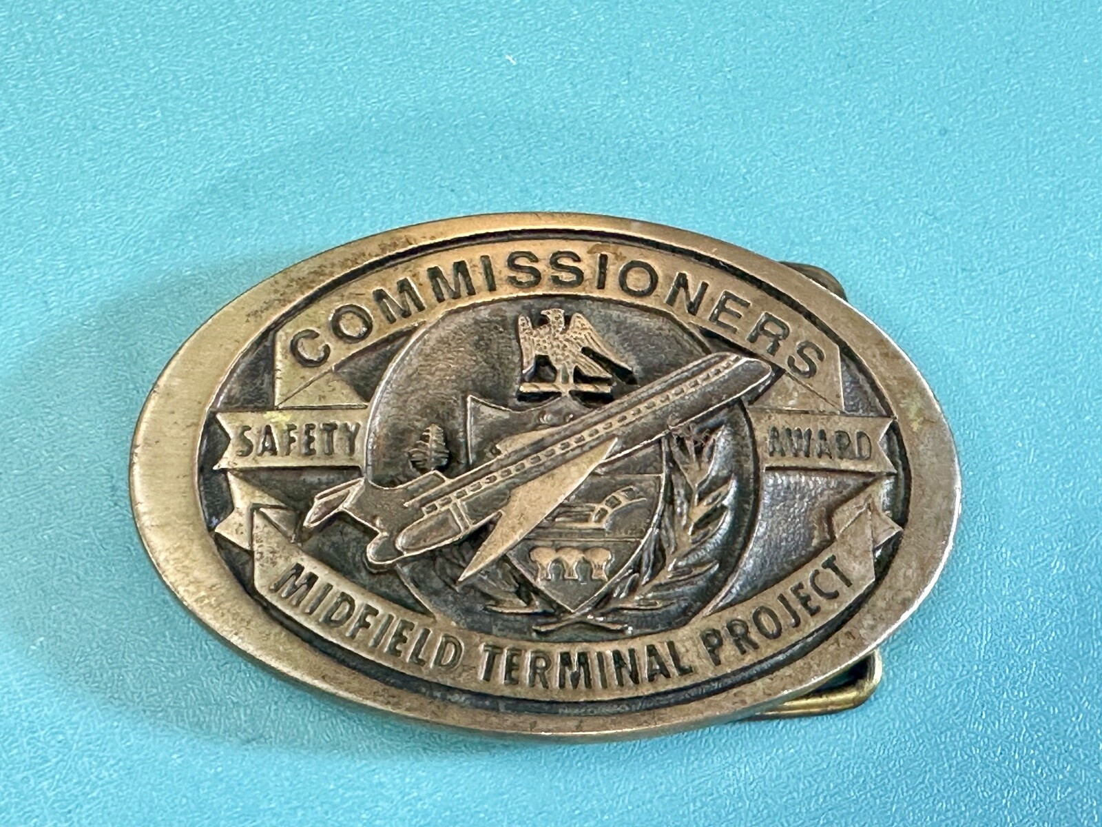 Midfield Terminal Project Pittsburgh PA Commissioners Safety Award belt buckle