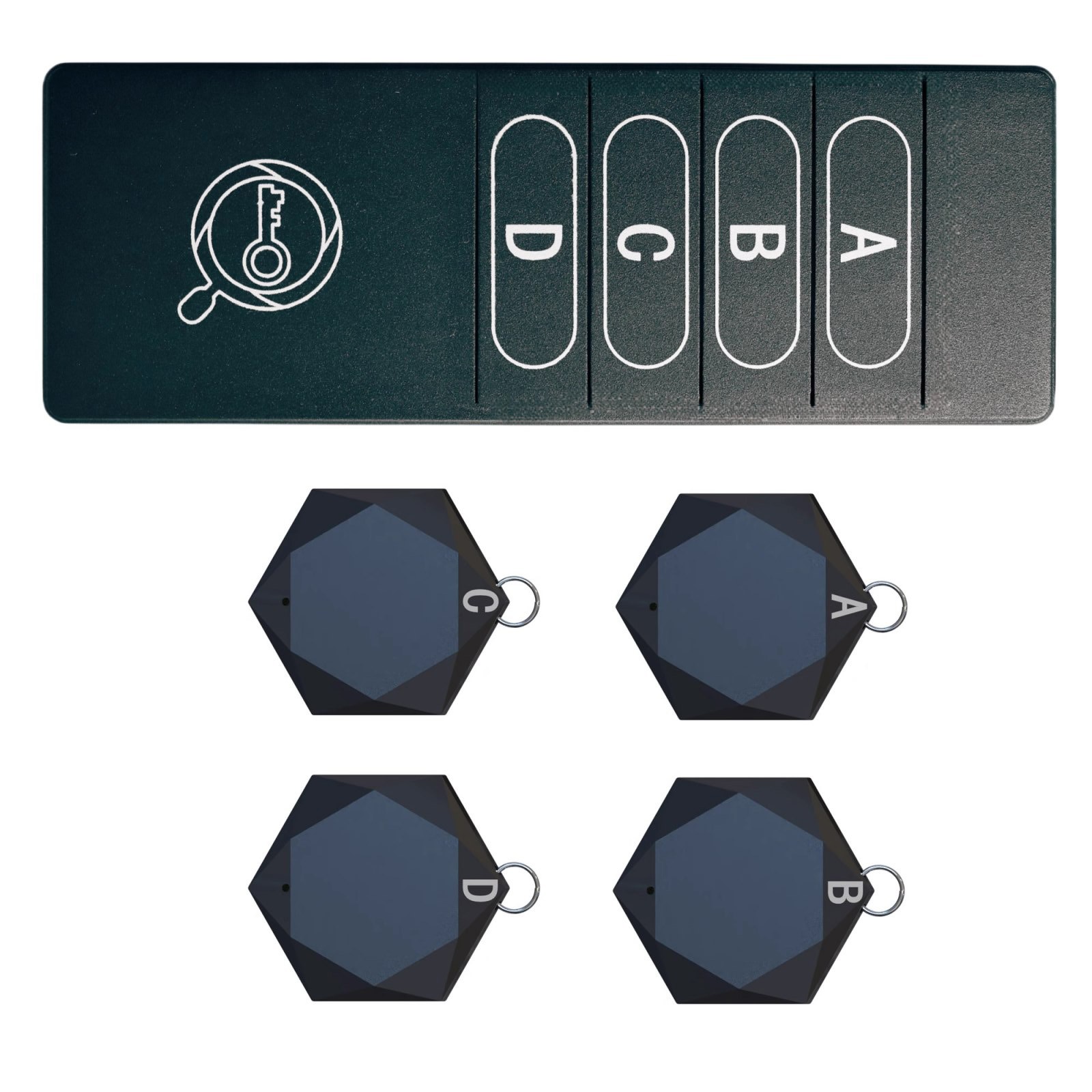 1 Set 4-in-1 Wireless 75-80db Alarm Key Finder Anti Lost Wallet Tag Tracker Kit