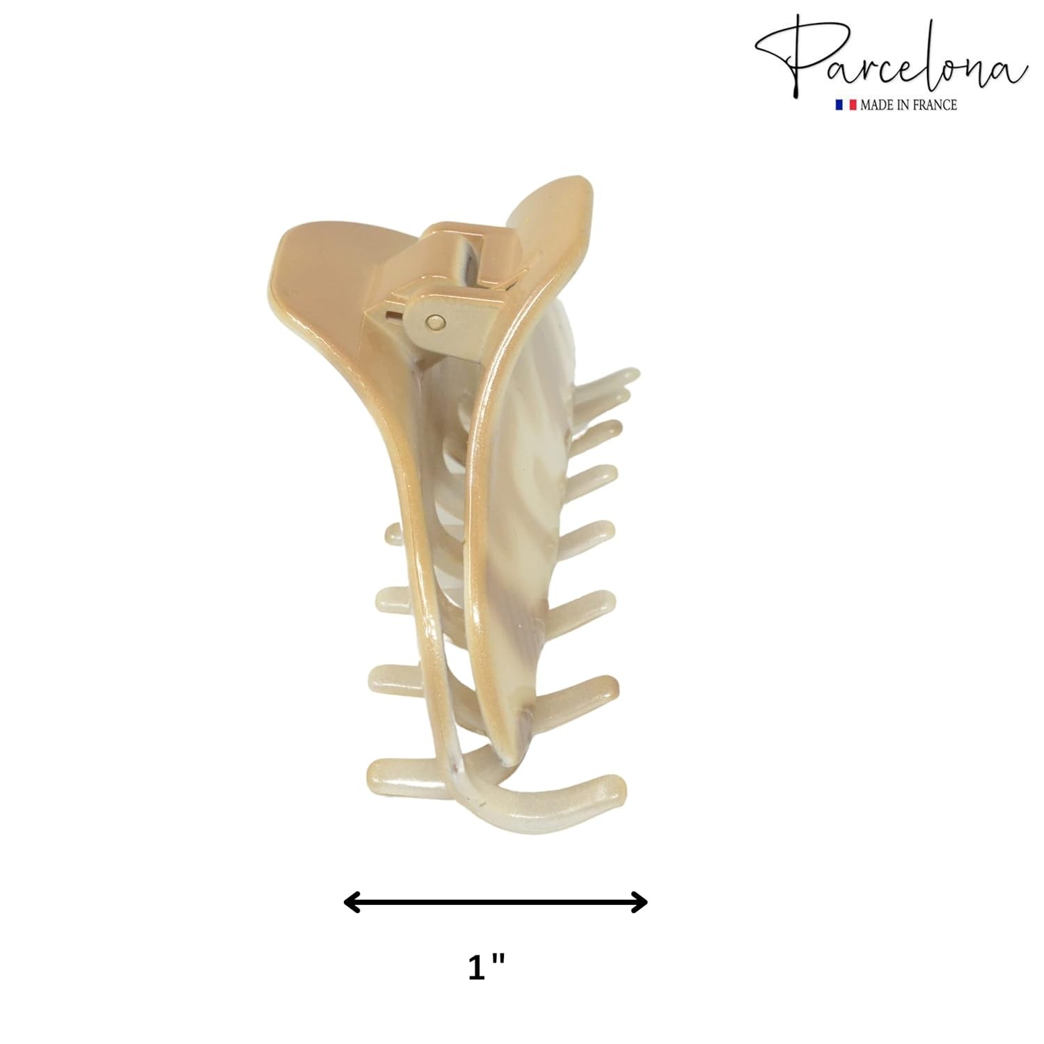 Parcelona French Boss Thin 3 1/2″ Medium Celluloid Jaw Hair Claw for Women