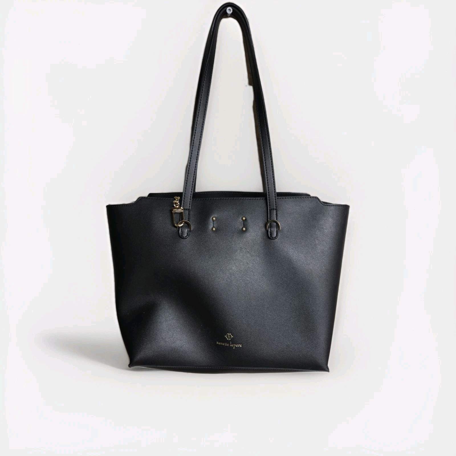 Nanette Lepore Black PU Leather Shoulder Bag With Clip On Wallet