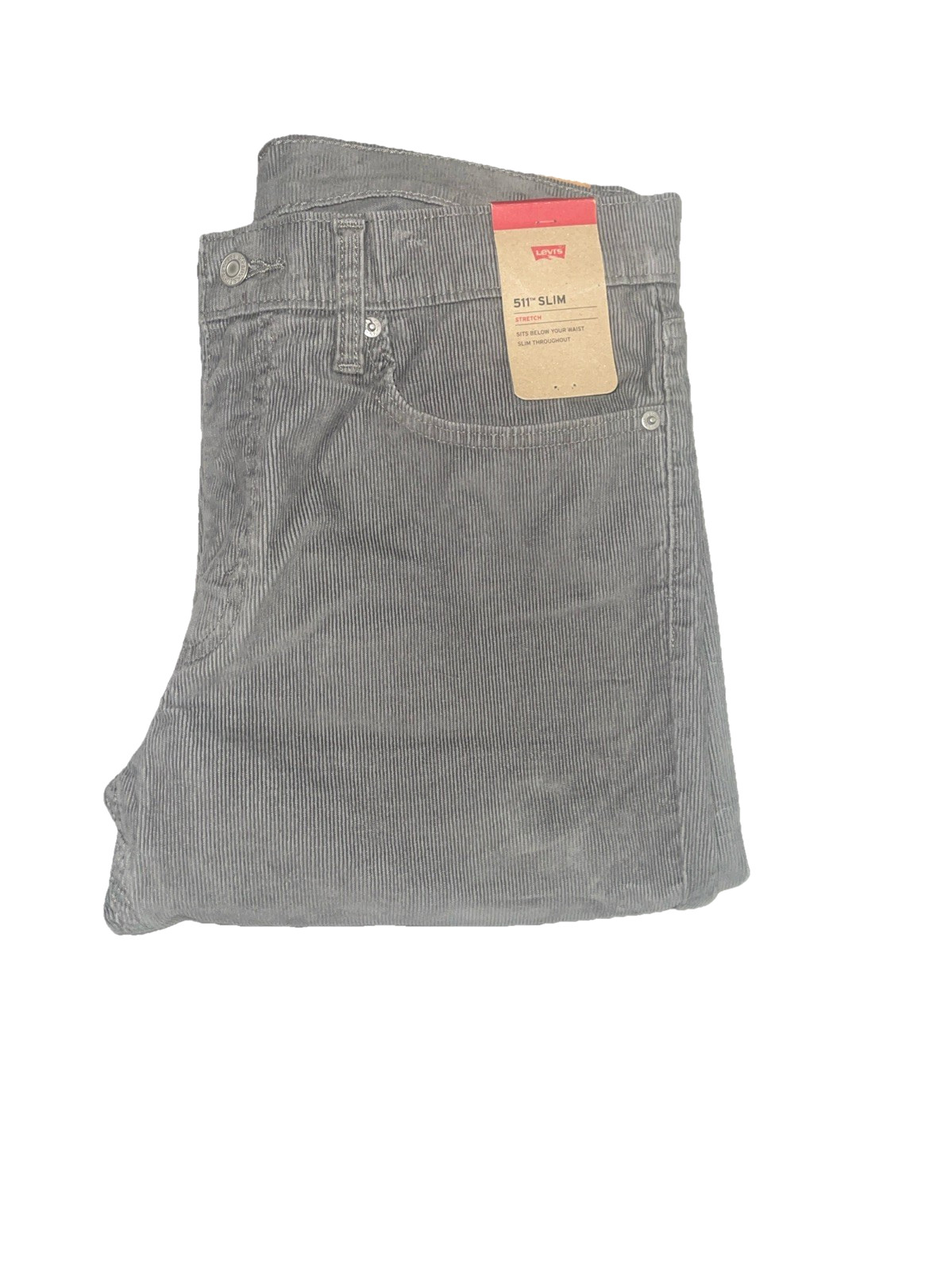 Levi 511 Slim Fit Corduroy Pewter Grey Choose Size,