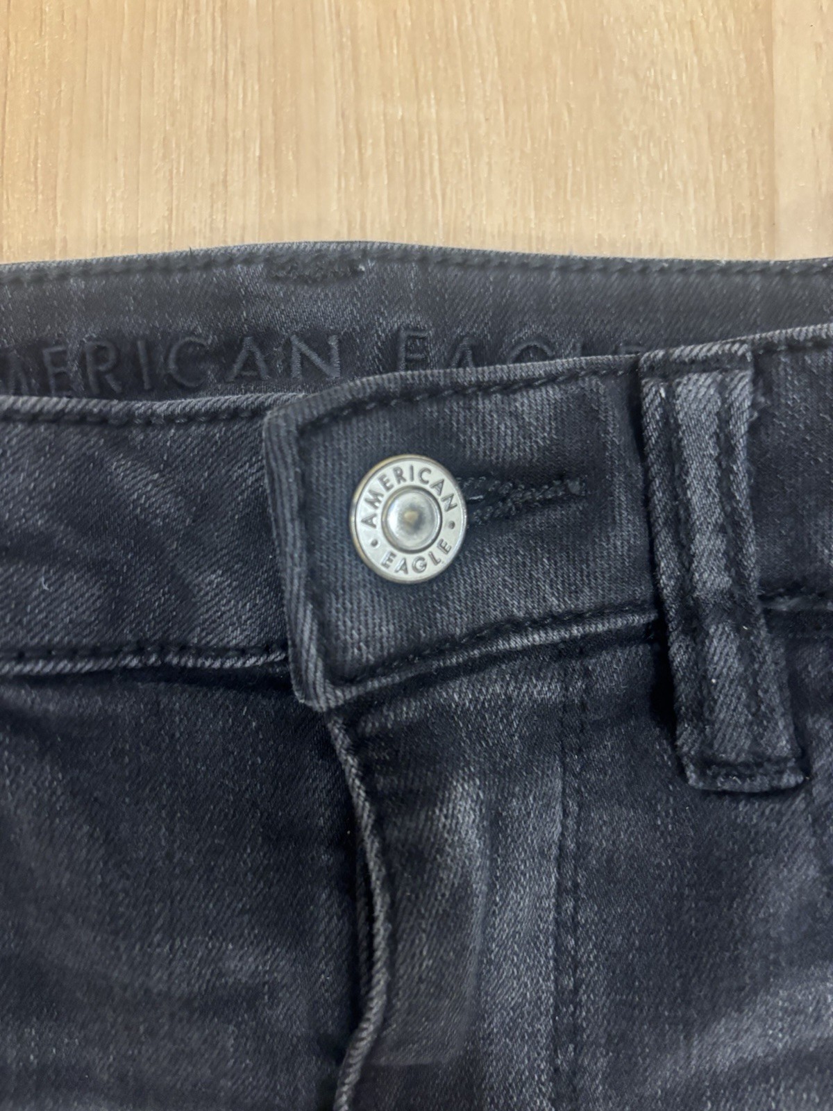 American Eagle Black Distressed Next Level Stretch Highest Rise Jegging Jean Sz6