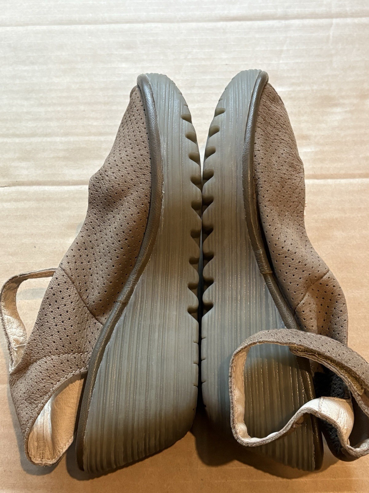Fly London 40 (US 9/ 9.5) Brown Ankle Strap Wedge Sandal- No Original Box-