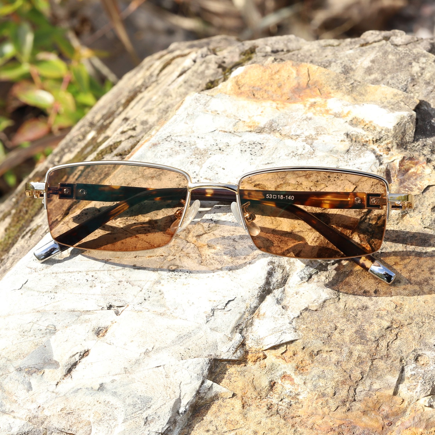 Men’s Half Rim Photochromic Reading Brown Glasses Transition Sunglasses Reader