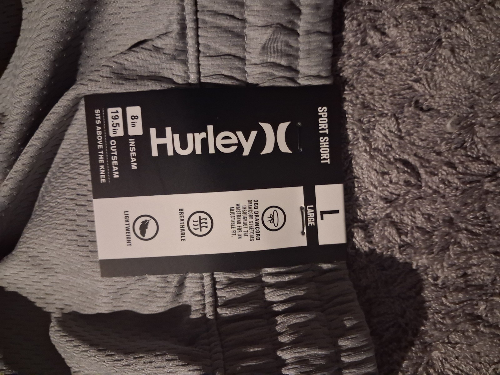 Hurley Men’s Jogger Pants Beige L Regular Drawstring Elastic Waist Pockets
