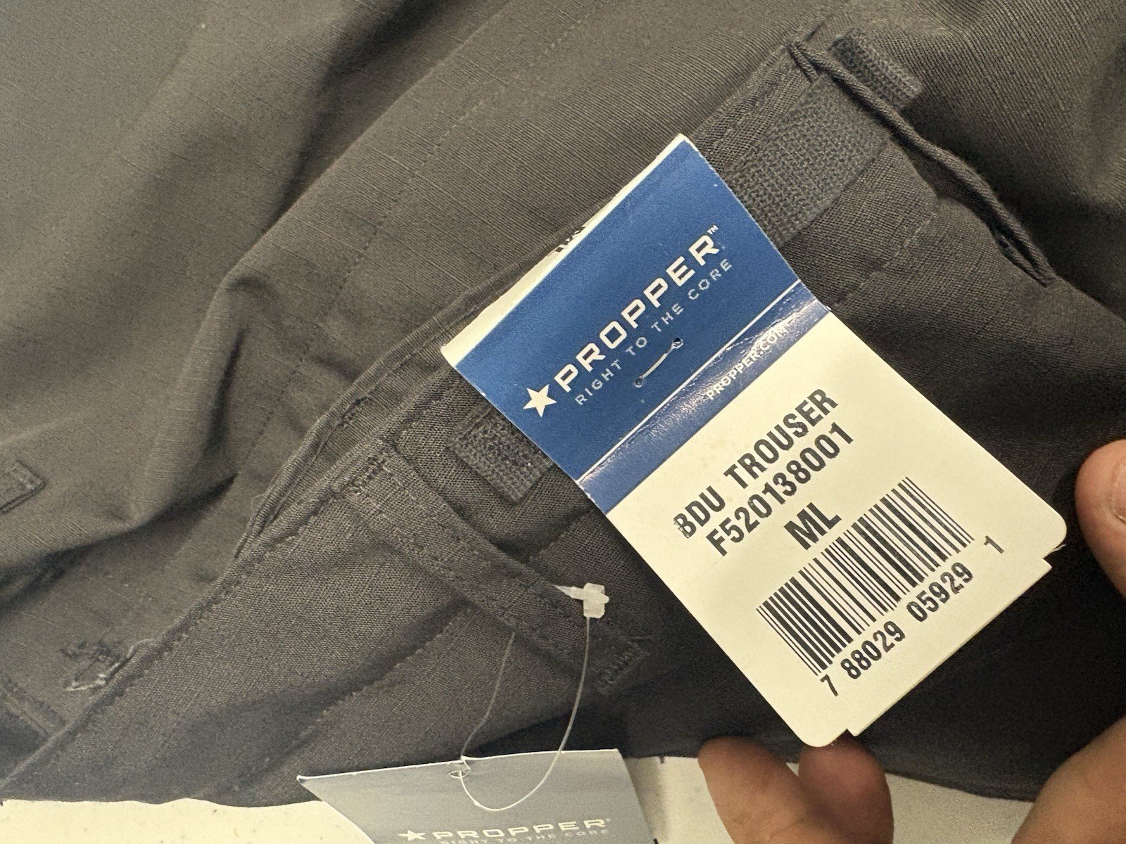 NWT Propper BDU Trouser Pants Mens M/L Black Ripstop Tactical Cargo 32-34