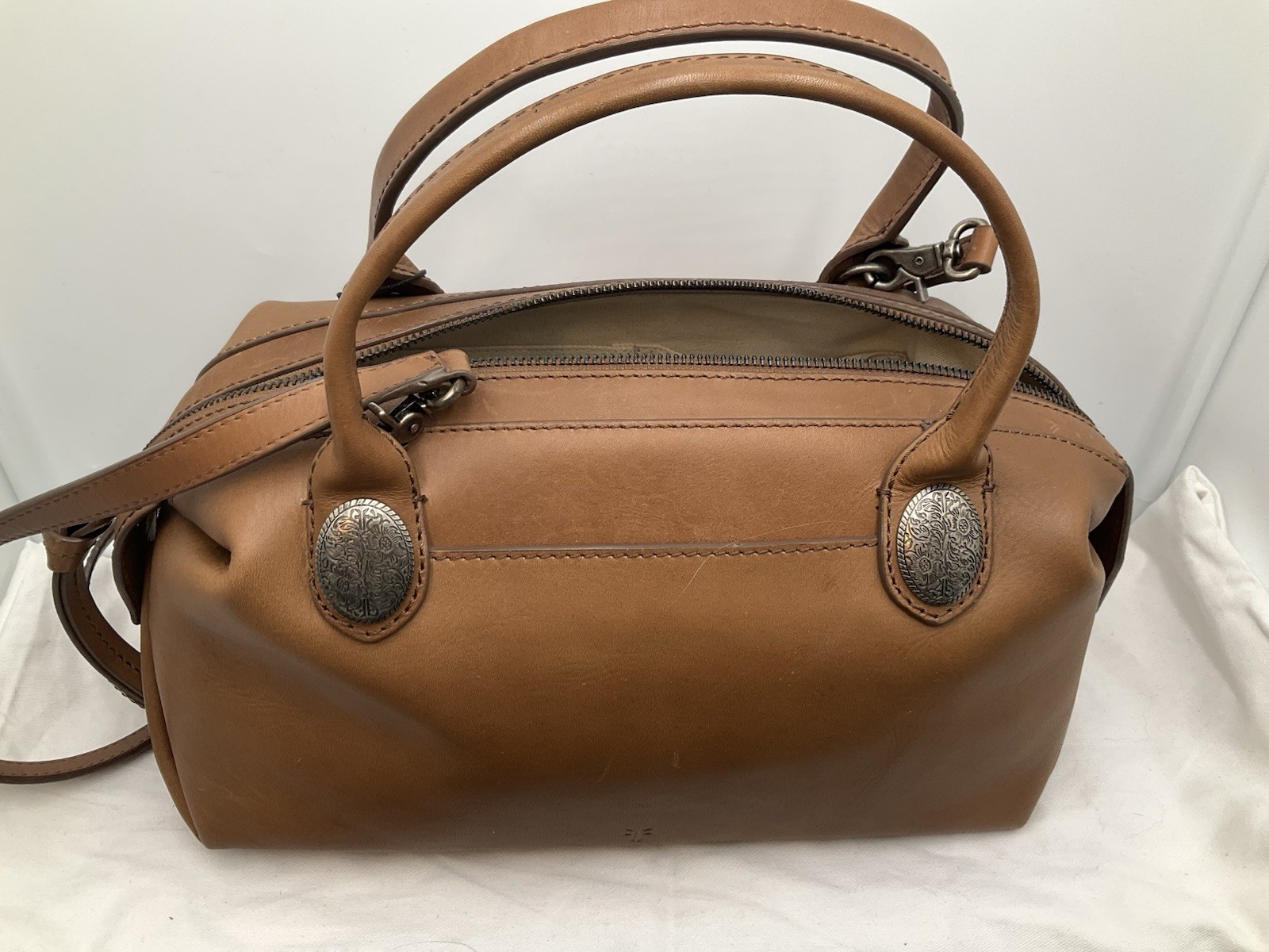 Frye Cheyenne Small Distressed Leather Satchel Cognac NEW