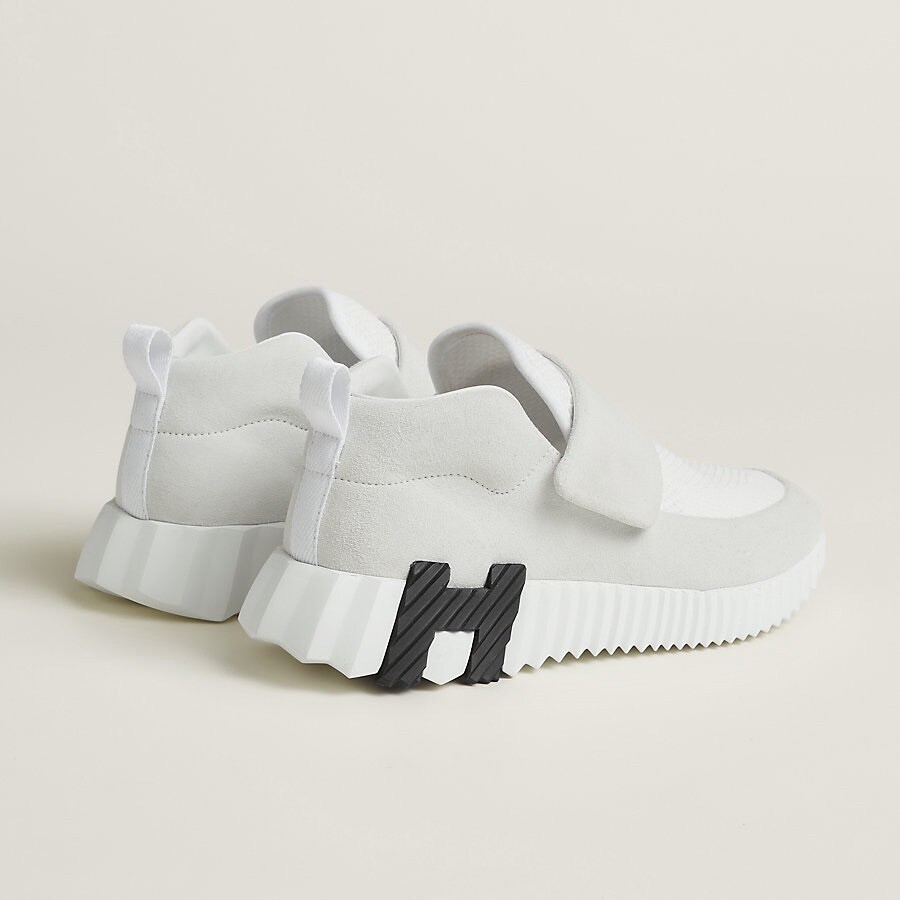 NEW HERMES Bouncing Women H Sneaker Size 37.5 EU H logo Suede Goatskin and Knit