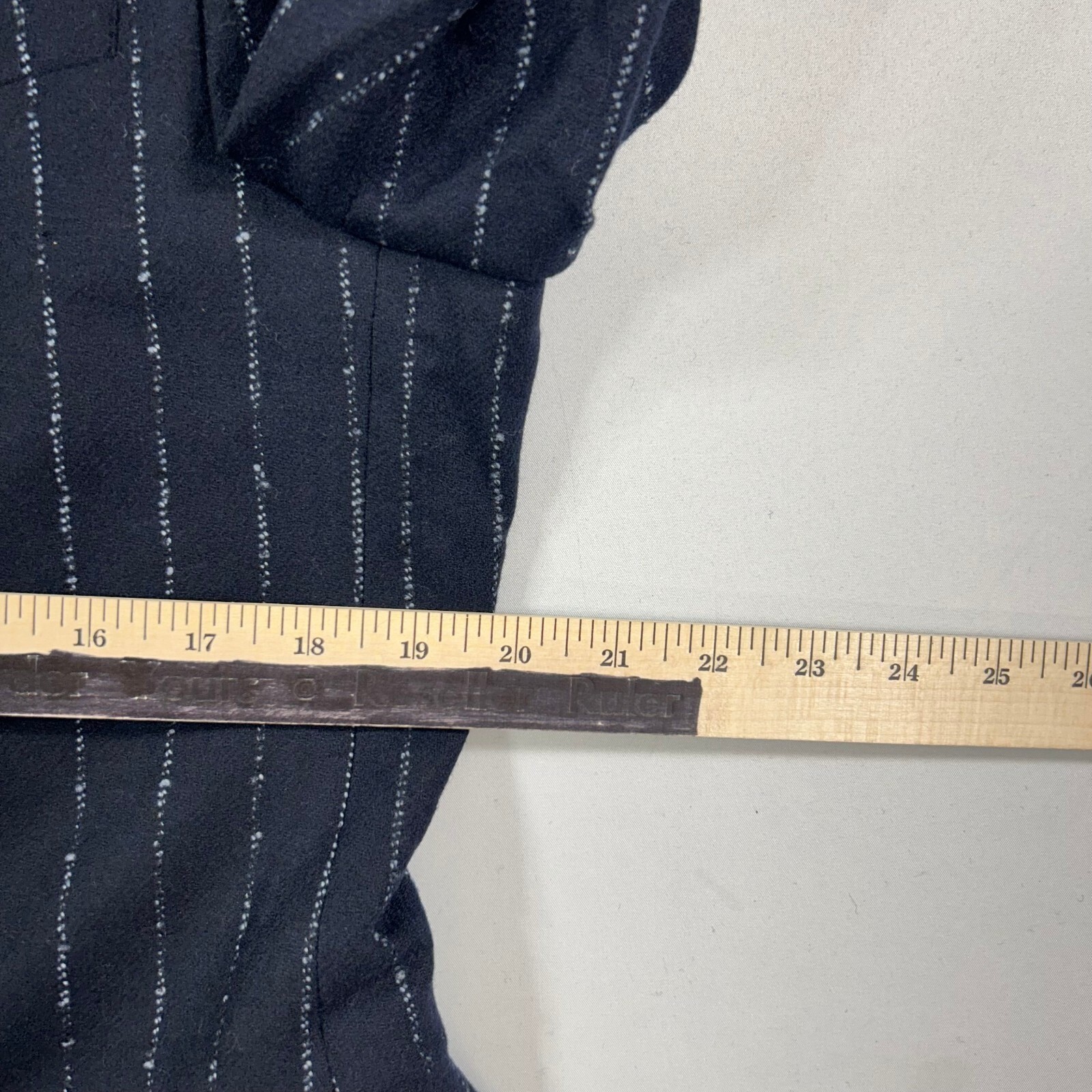 Tayion Collection Suit Jacket Mens 38R 38 Navy Blue Stripe Wool Stretch $425 NEW
