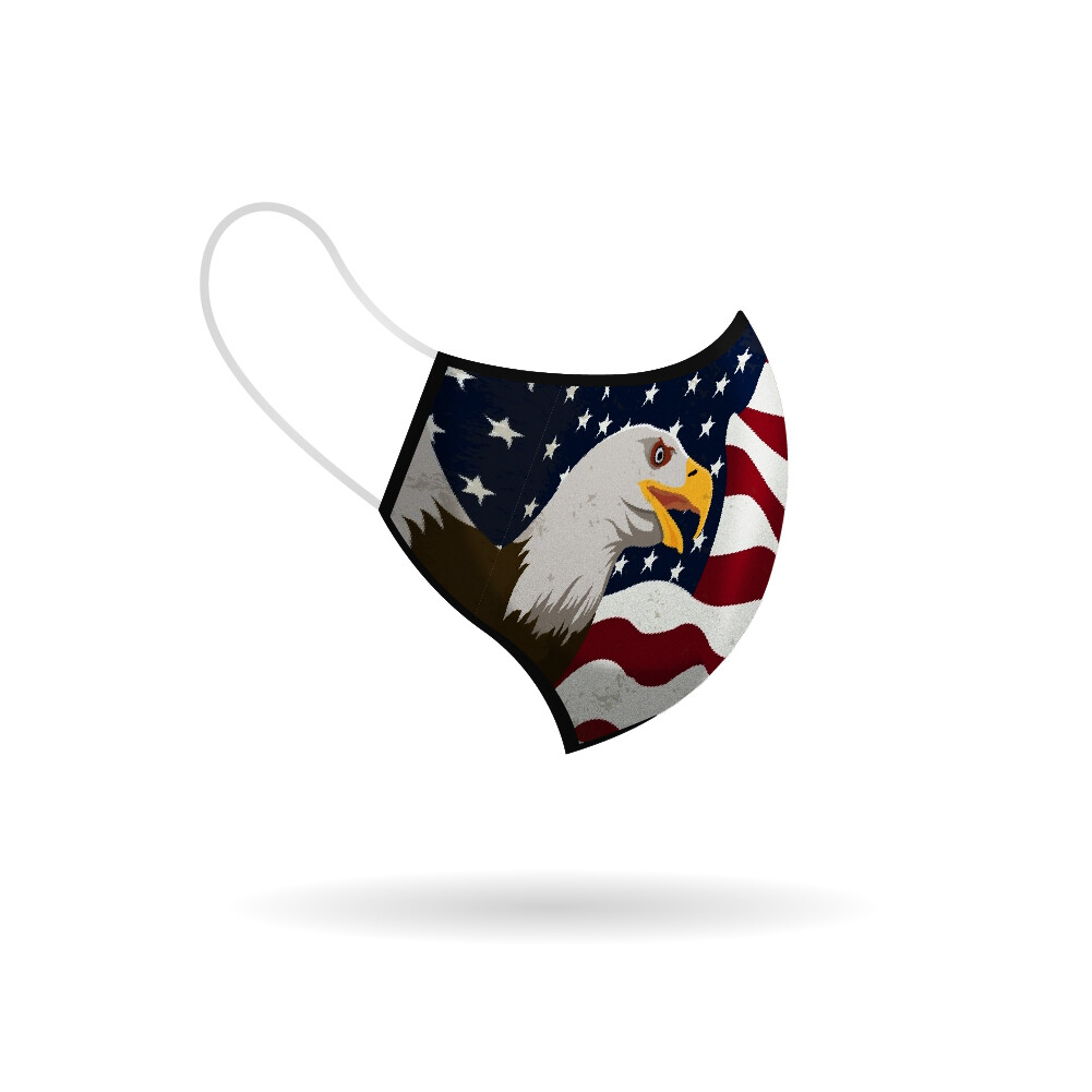 American Eagle USA Face Mask 2-Ply – Soft Cloth – Re-usable, Washable, Durable