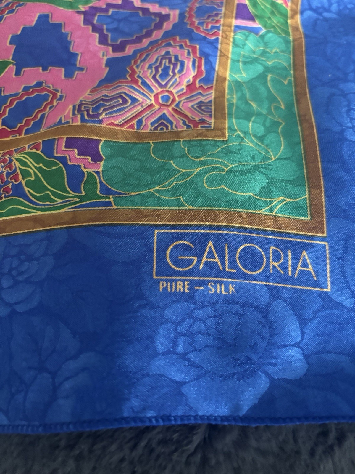 Galoria Pure Silk Vintage Square Scarf Tie Around Handbags Bold 80 90 Pink