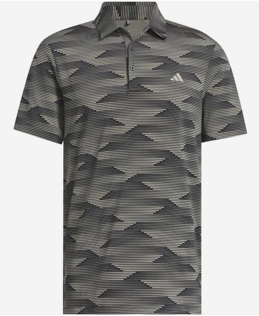 Adidas Men’s Ultimate365 Speed Stripe Polo Shirt, Black/Putty Beige S25, Large