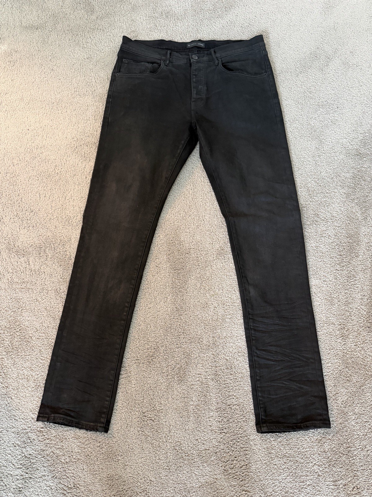 Purple Brand Men’s Jeans Size 36 P001 Black Resin 3/D
