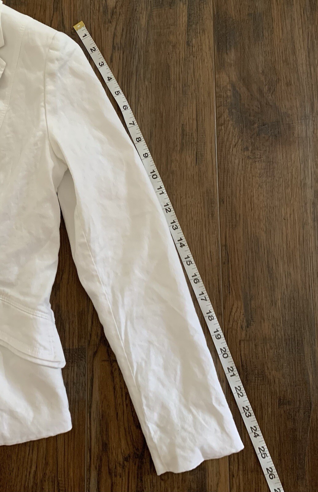 White House Black Market Blazer Jacket Linen Blend Lined White Beachy Coastal- 8