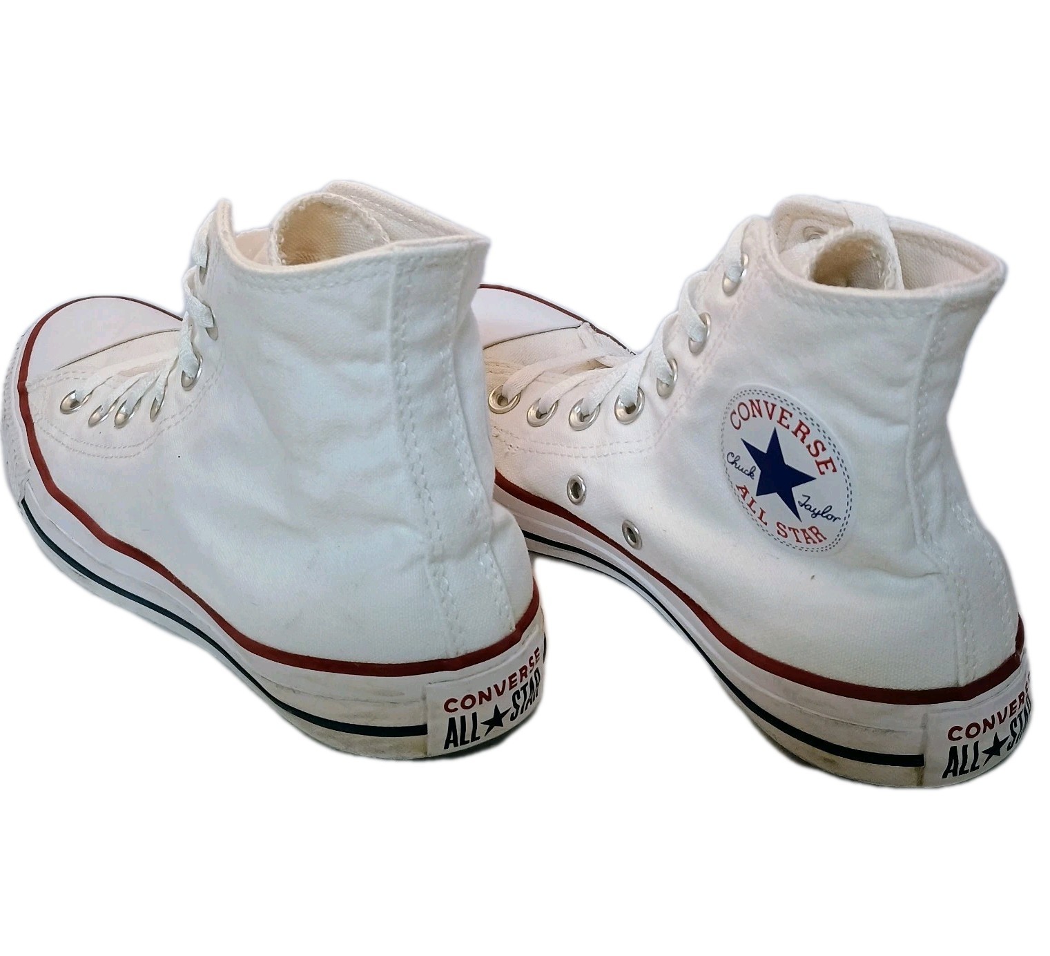 Converse All Star White Canvas Classic Hi Top Sneakers Men 5.5/Women 7 EXCELLENT