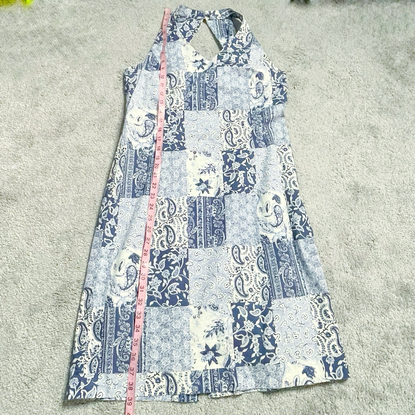 YVES COSSETTE DEPECHE MODE WOMEN SIZE 10 BLUE PATCHWORK DRESS 90’s