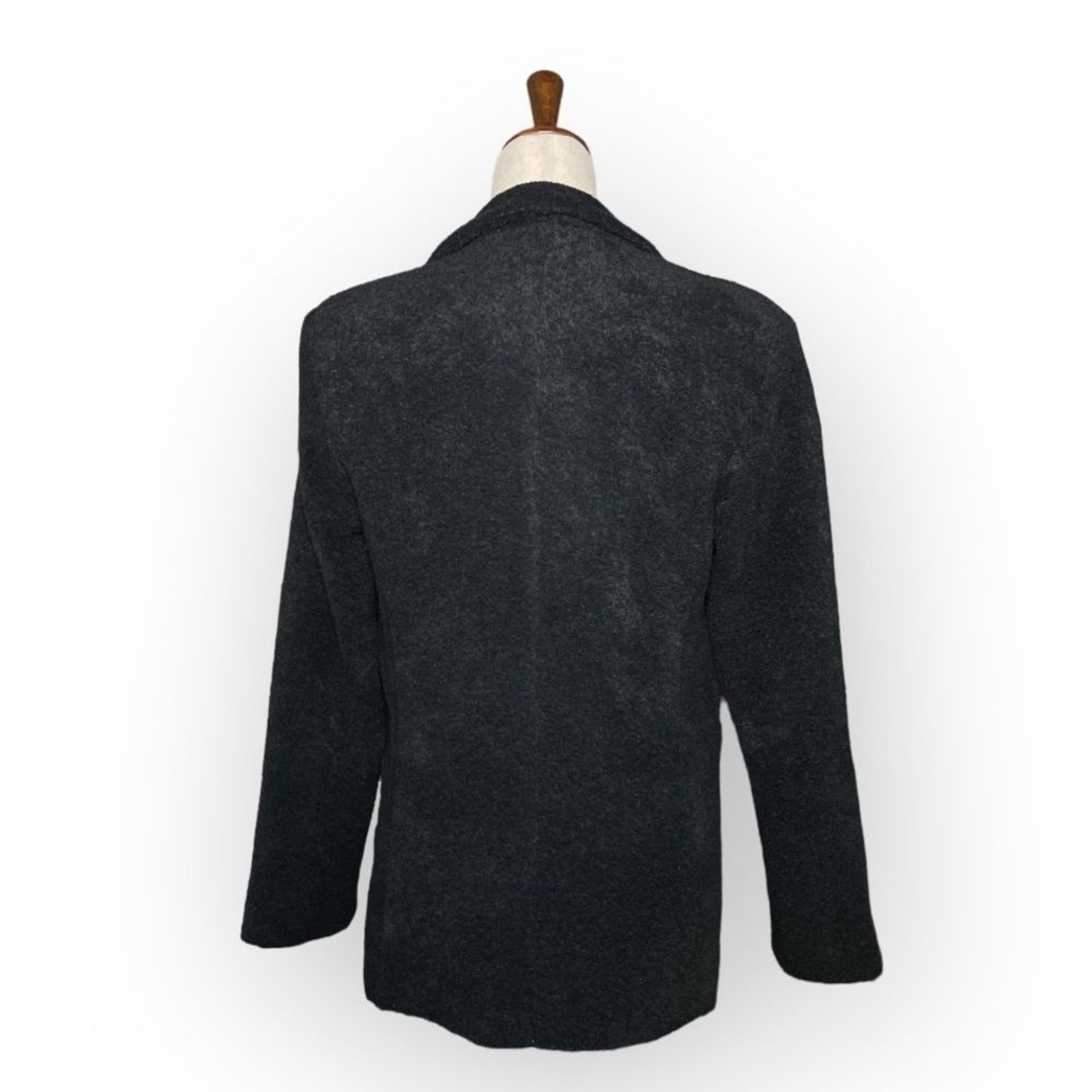 Sandro Paris Black Teddy Blazer Soft Tailored Sherpa Fleece Jacket Size M Medium