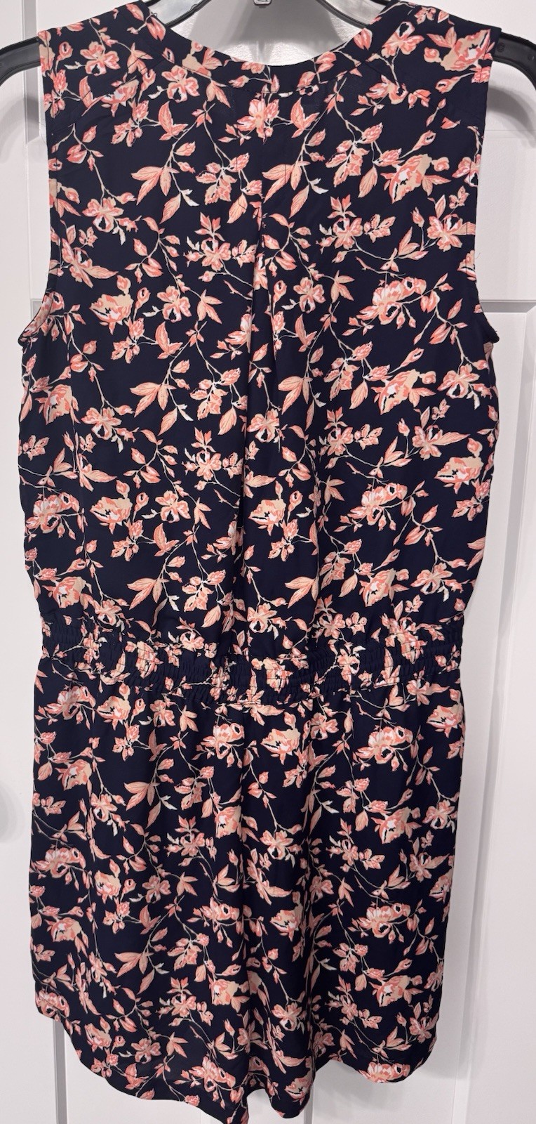 Dalia Women’s Navy/Pink Floral V-Neck Sleeveless Elastic Waist Jumpsuit