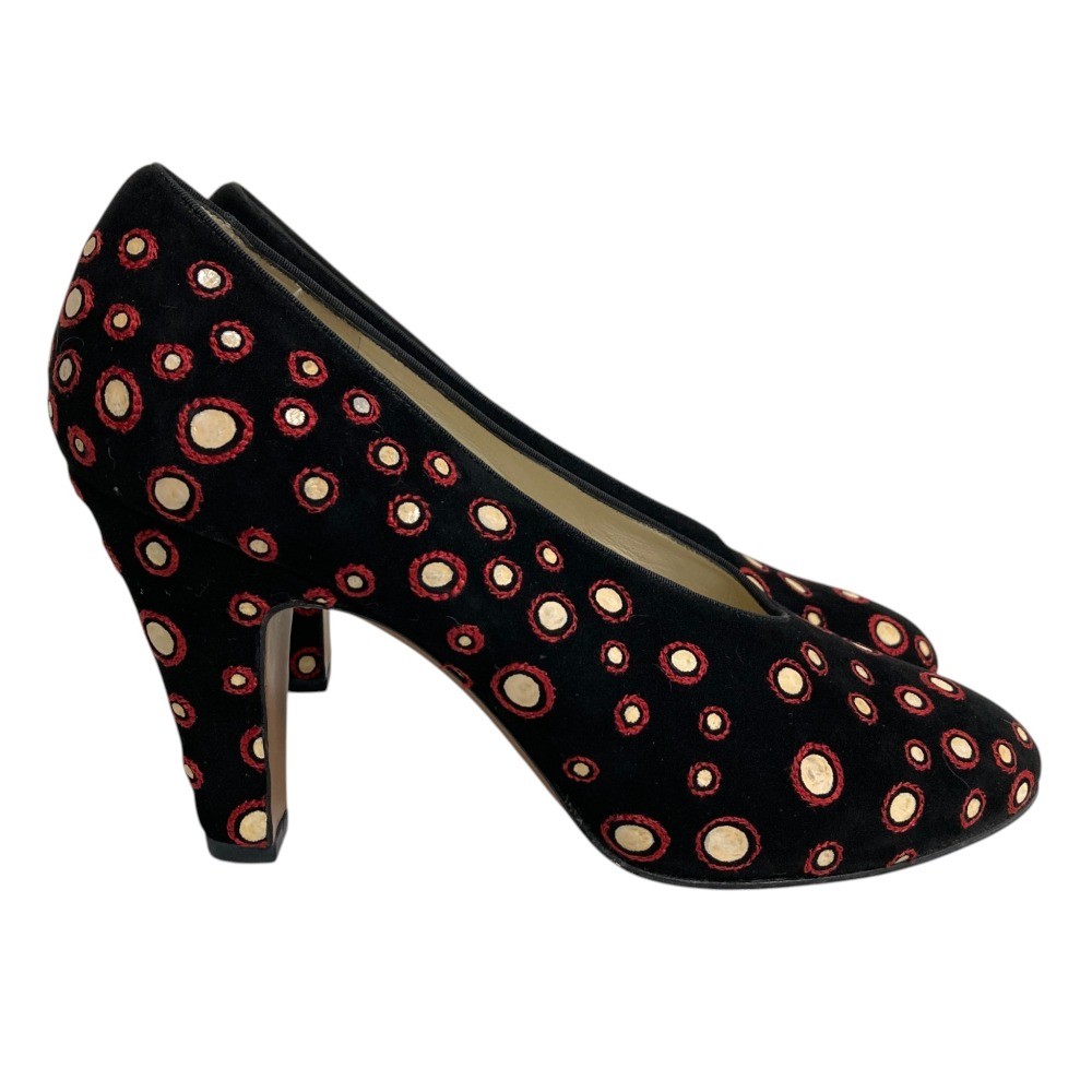 SALVATORE FERRAGAMO ARCHIVES Suede Pumps, Approx. 9.1″”, Black Women USED