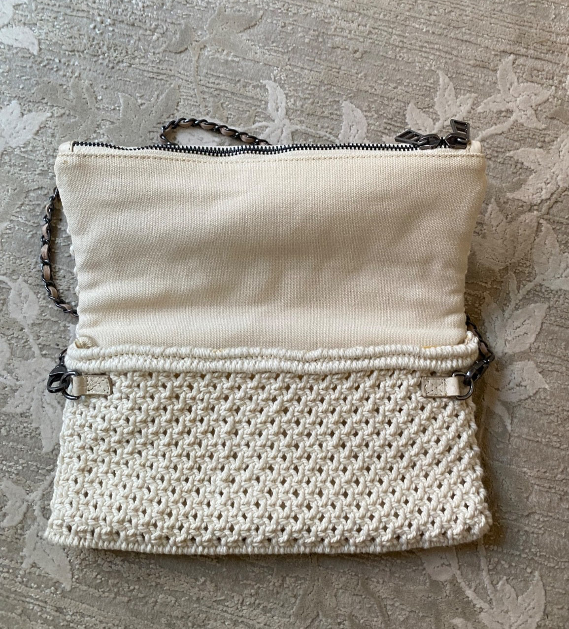Zadig & Voltaire Crochet Crossbody Bag Cream