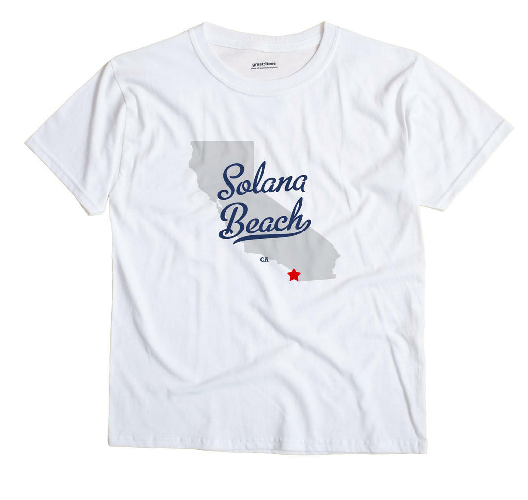 Solana Beach California CA Calif T-Shirt MAP