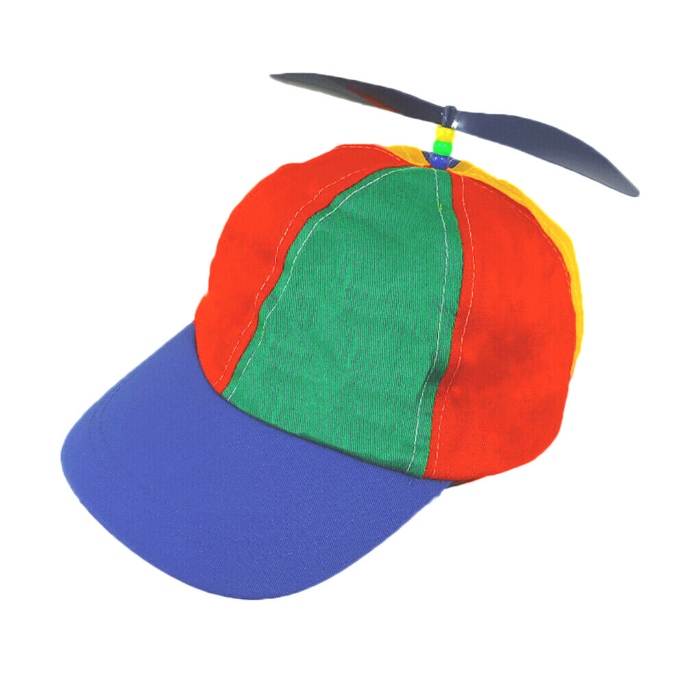 Propeller Beanie Baseball Clown Costume Hat Ball Cap Multi Colored Adult Size