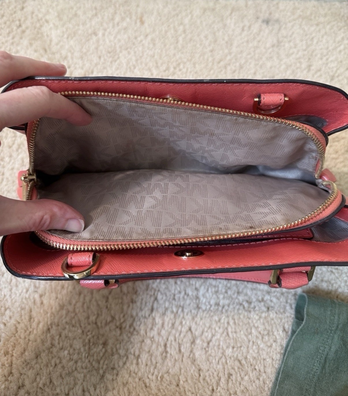 Michael Kors Savannah Small Satchel Saffiano Leather Top Handle Pink Grapefruit