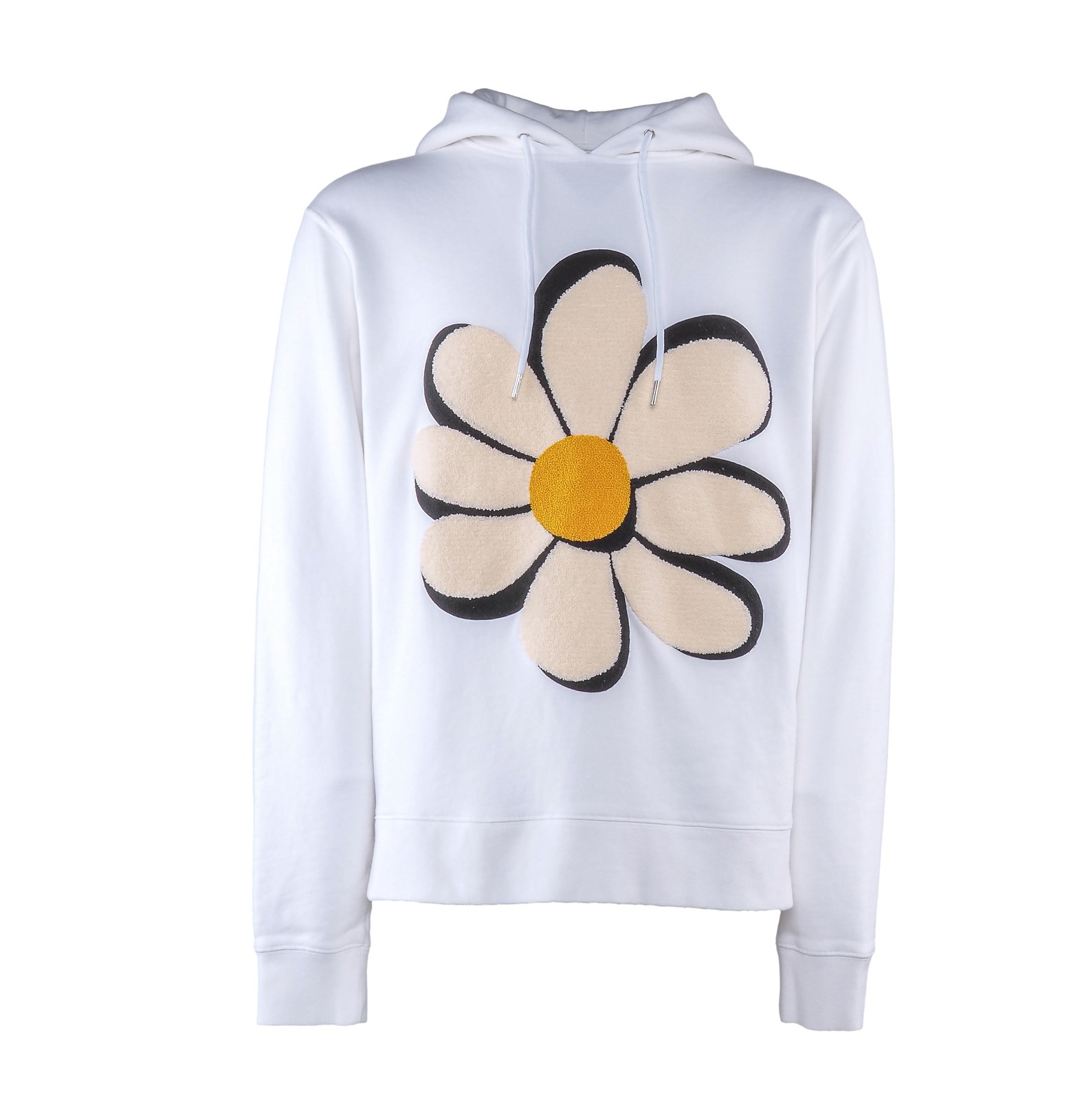 Sandro Hoodie White Size M Mens Hooded Sweatshirt Cotton Flower SHPSW00422