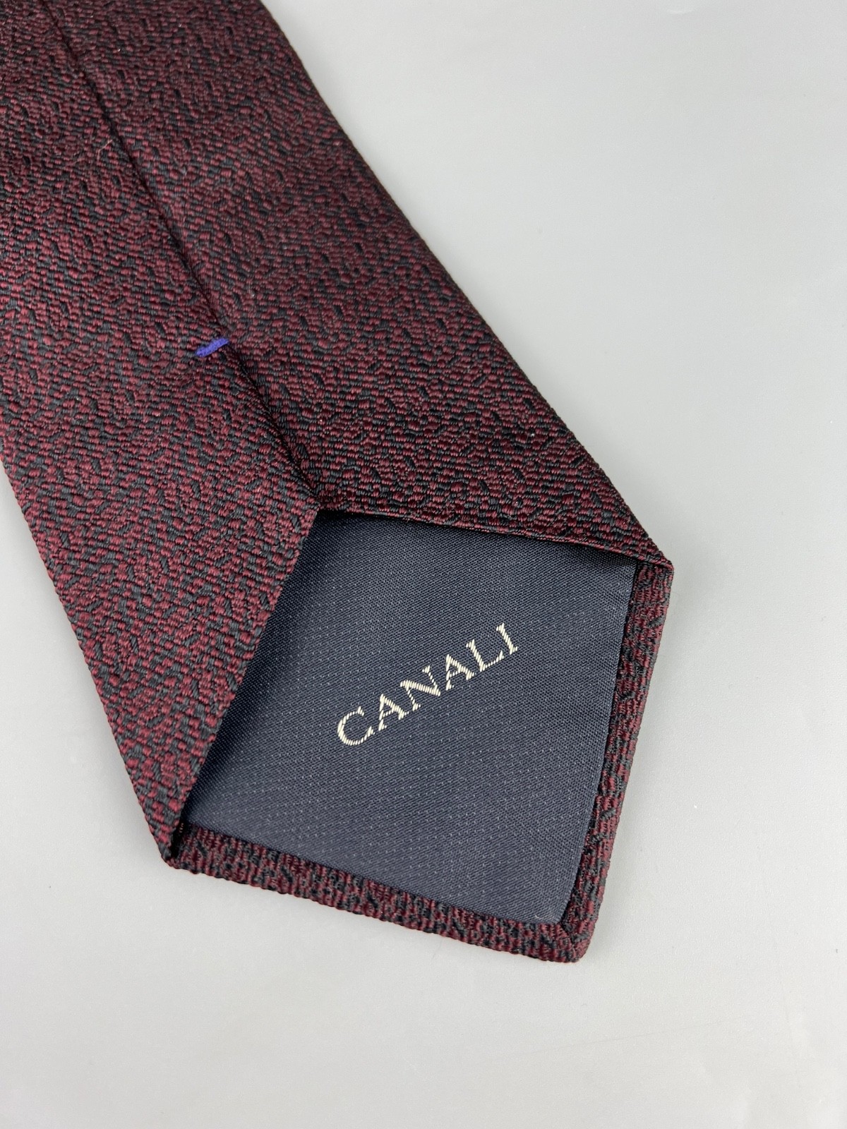 Canali Burgundy 100% Silk Tie Made in Italy 9cm