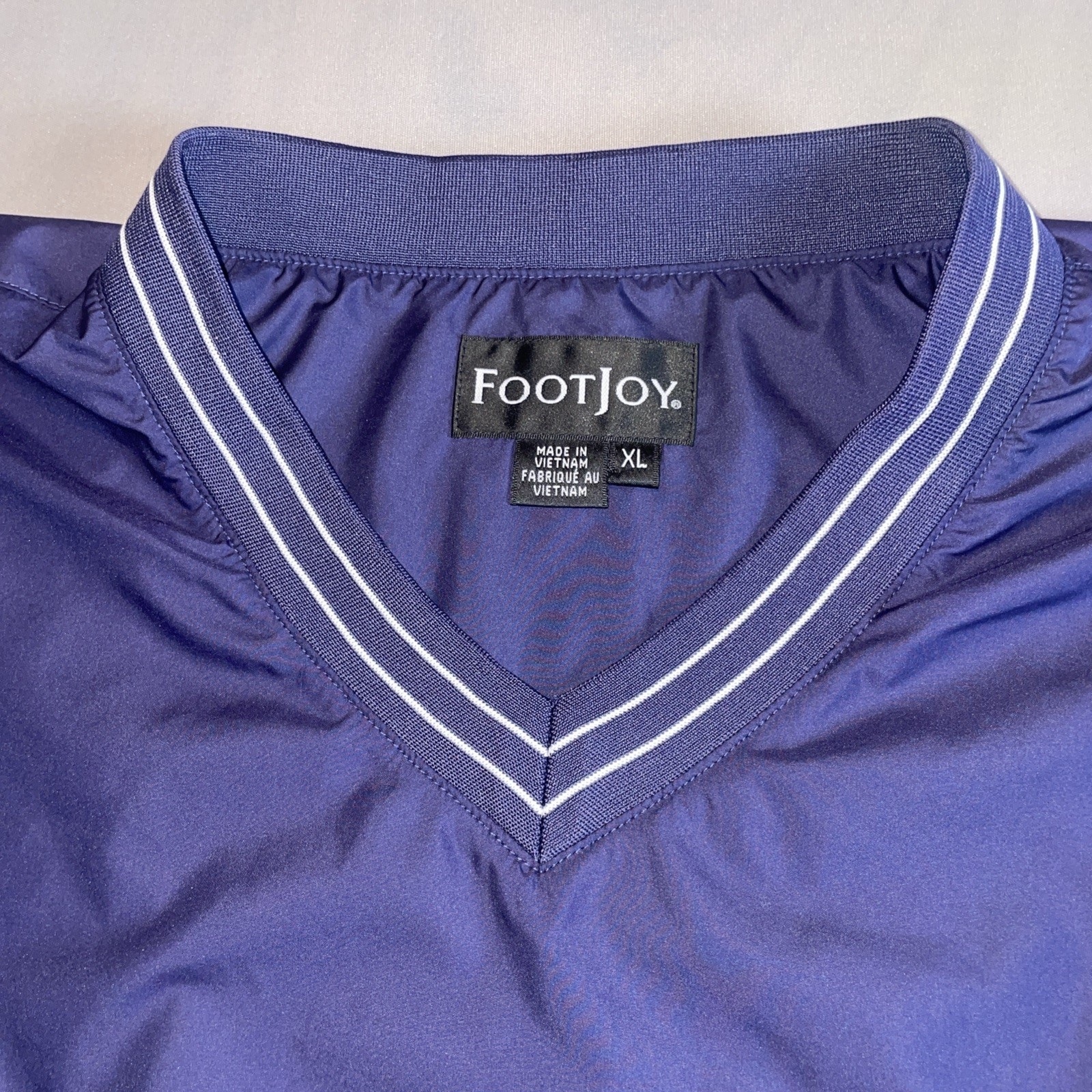 FootJoy FJ Windbreaker Jacket Blue Pullover V Neck Men’s XL Long Sleeve Rain