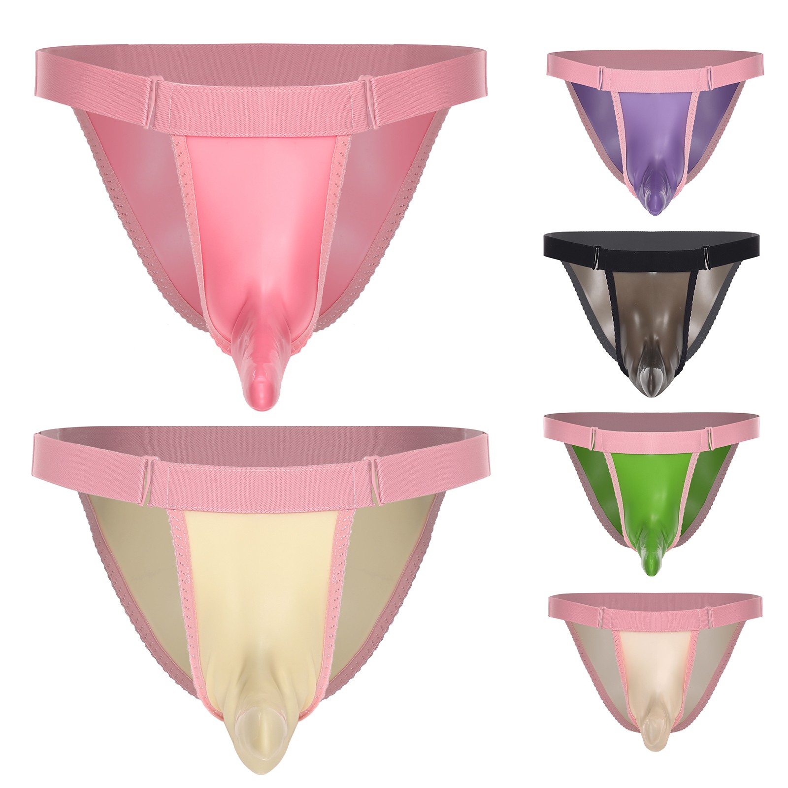 Rubber Panties For Men Underwear Vinyl See Through Seamless Rubber Briefs Latex