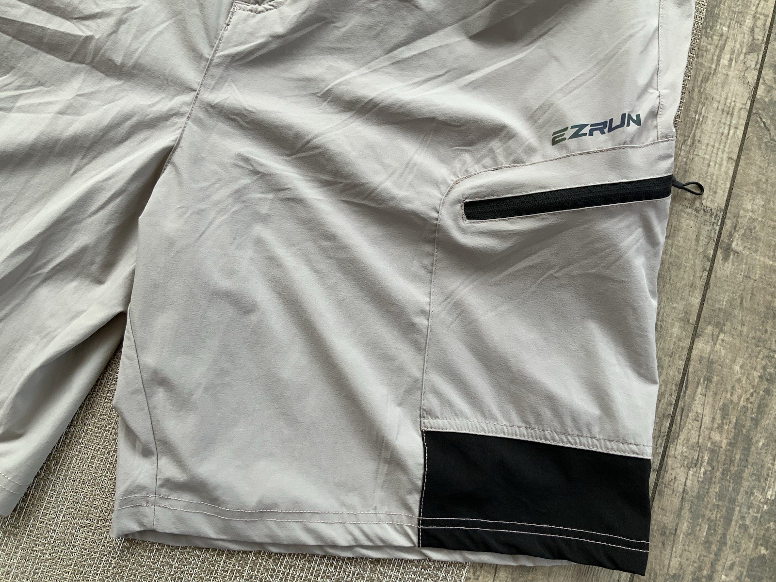EZRUN Men’s Hiking Cargo Shorts 2XL Gray Black Quick Dry Stretch Nylon Outdoor