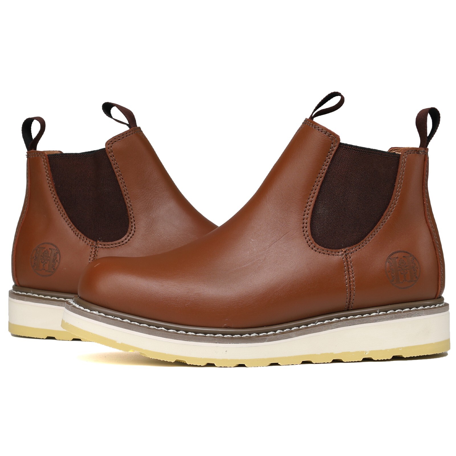 Soft Toe Mens Work Boots Leather Slip Resistant Durable 84985