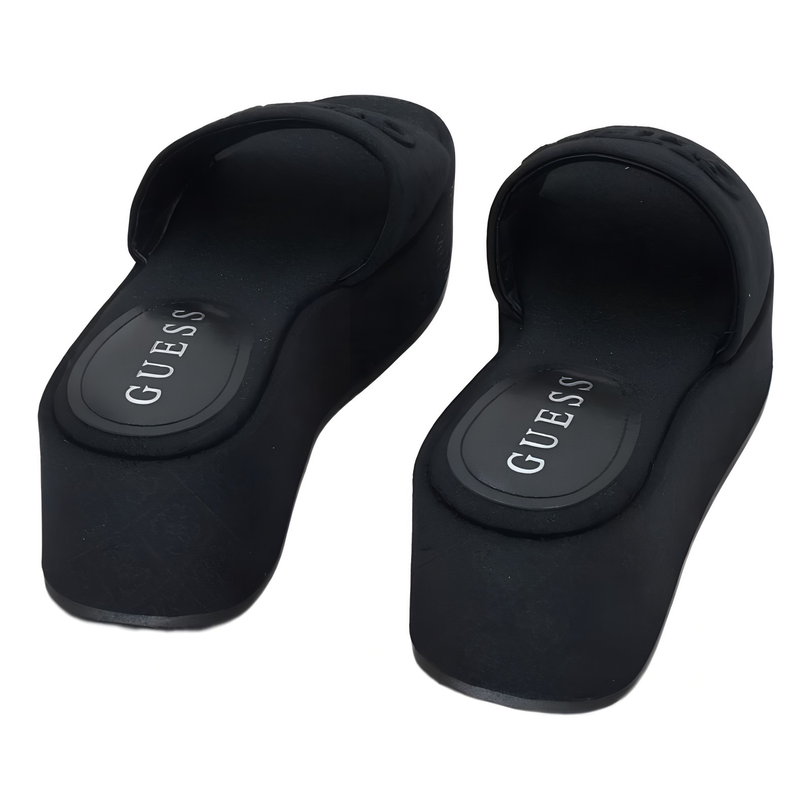GUESS Bintai 2.36in Platform Slide Sandal Black Womens 9M