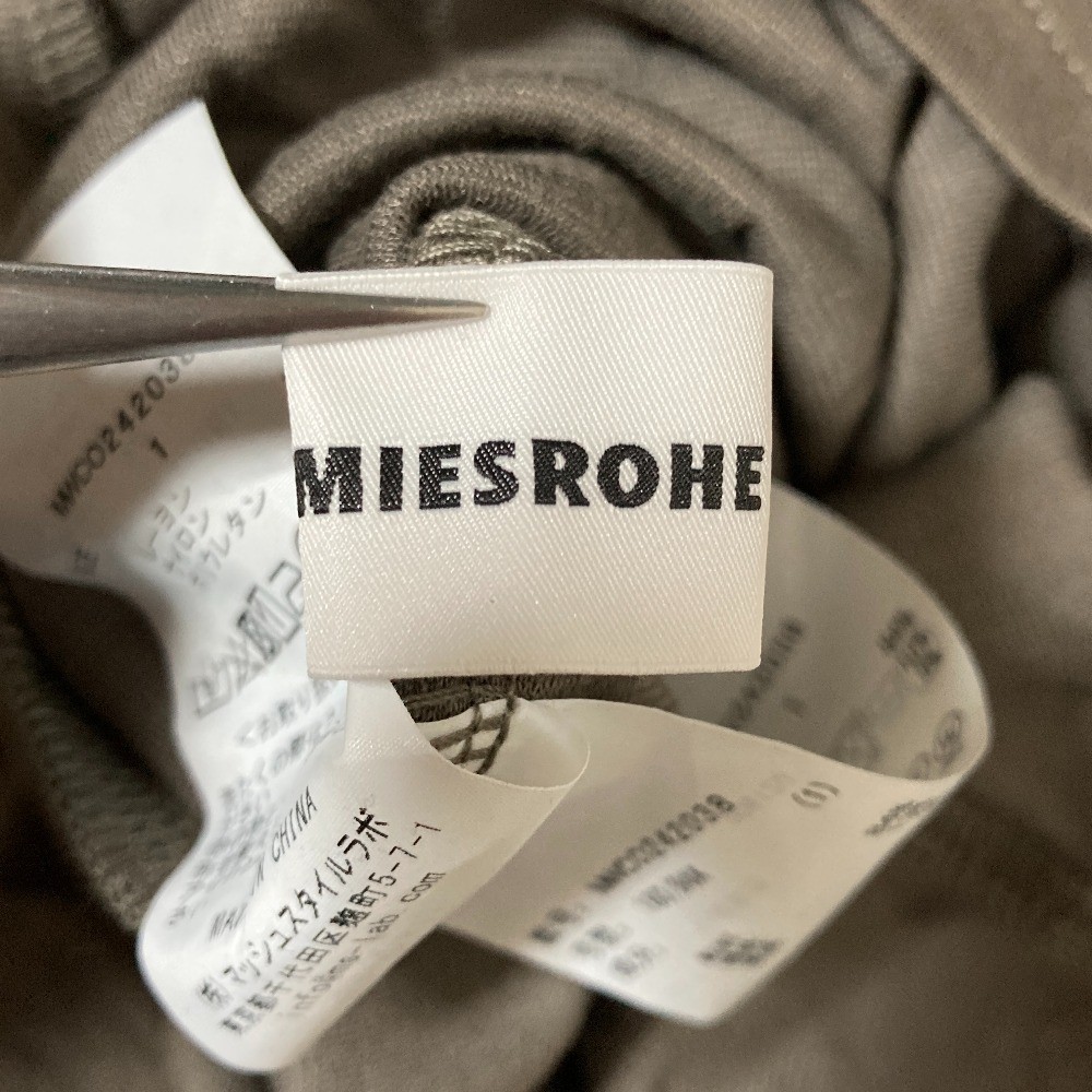 24SS MIESROHE Washable Twist Cut Narrow Dress MWCO242038 Size 1 Gray Women USED