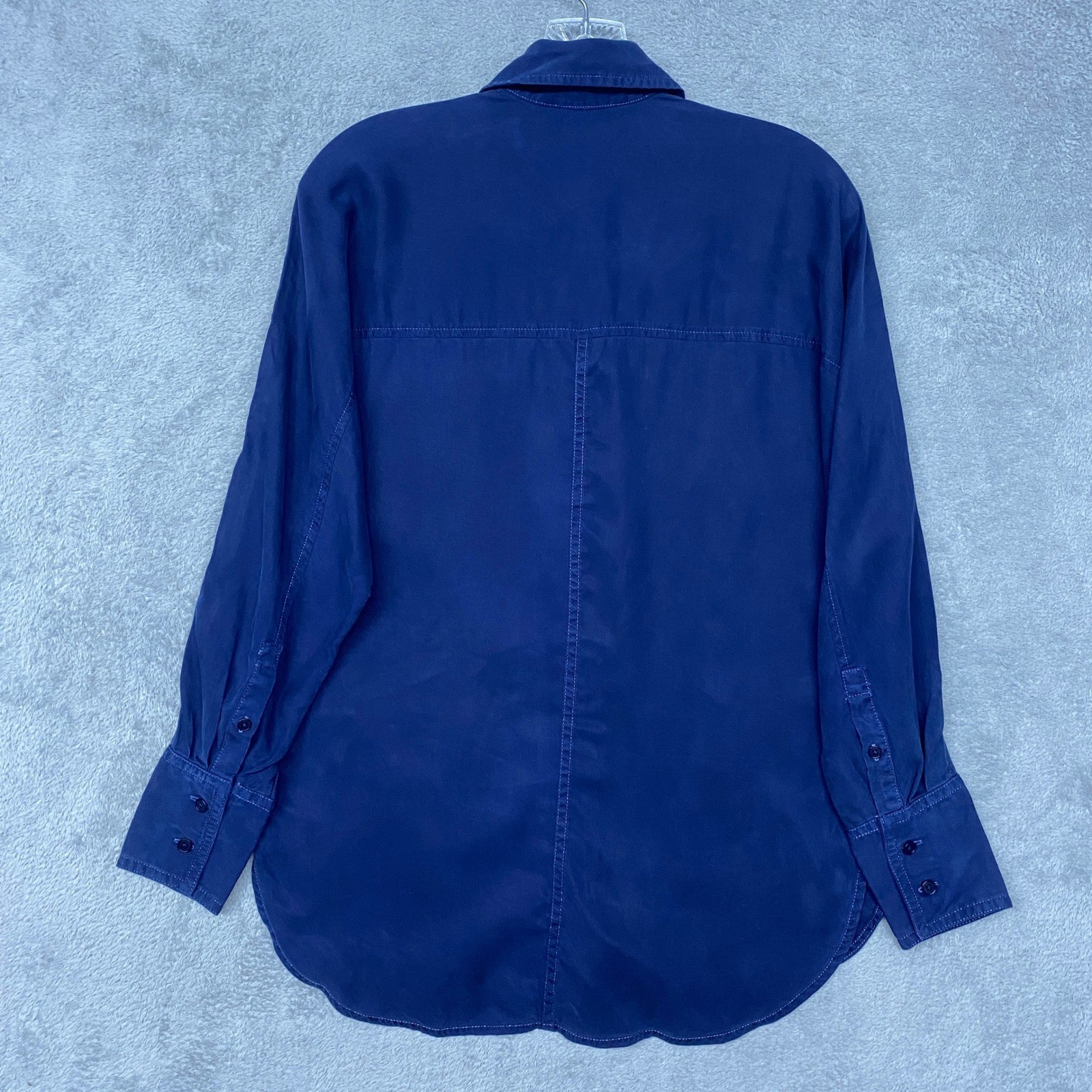 Madewell Top Womens XXS Blue Relaxed Fit Dolman Long Sleeve Button Tencel NT777