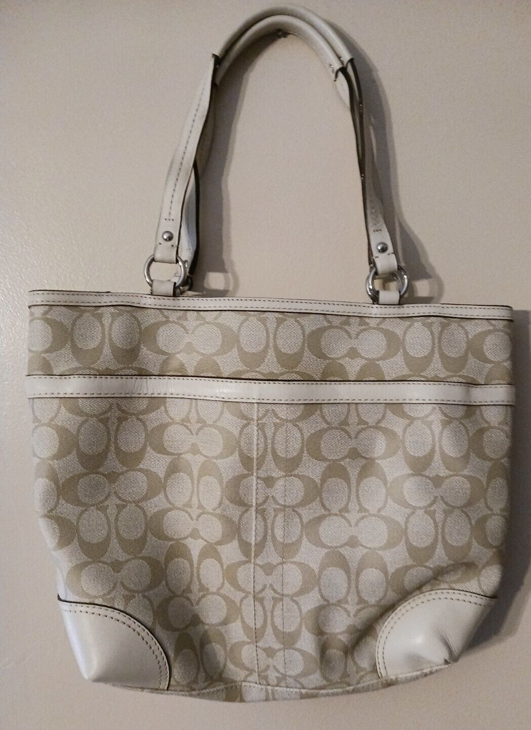 Coach Leather Signature Heritage Pink/Beige #F14477