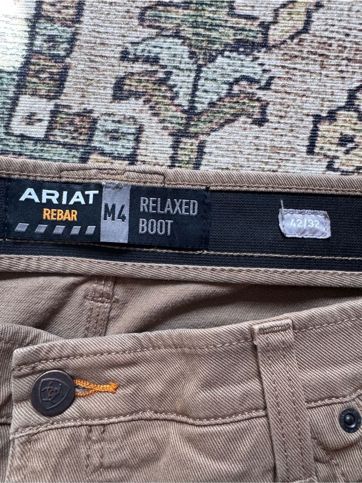 Ariat Rebar M4 Relaxed DuraStretch Washed Twill Dungaree Boot Cut Pant 42/32