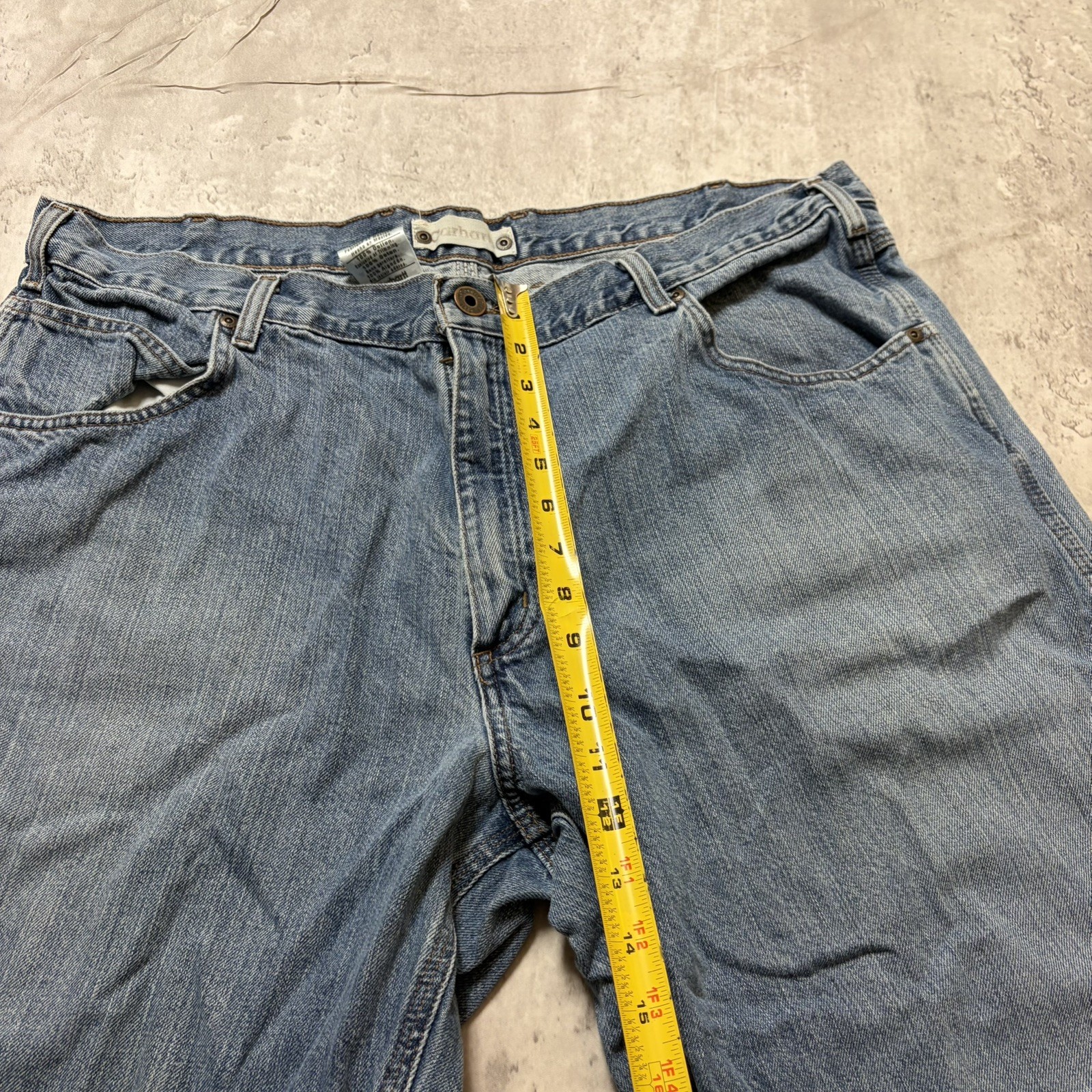 Carhartt B189 LVN Carpenter Jeans 42×30 Loose Fit Workwear Denim Utility