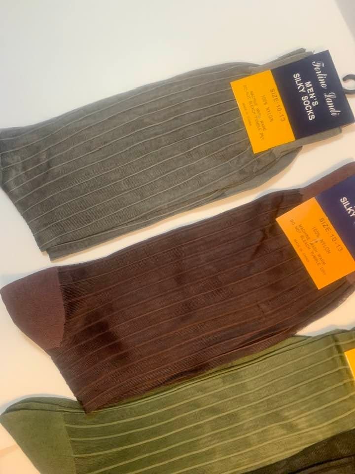 Men’s Sheer Dress Socks Silky Feel