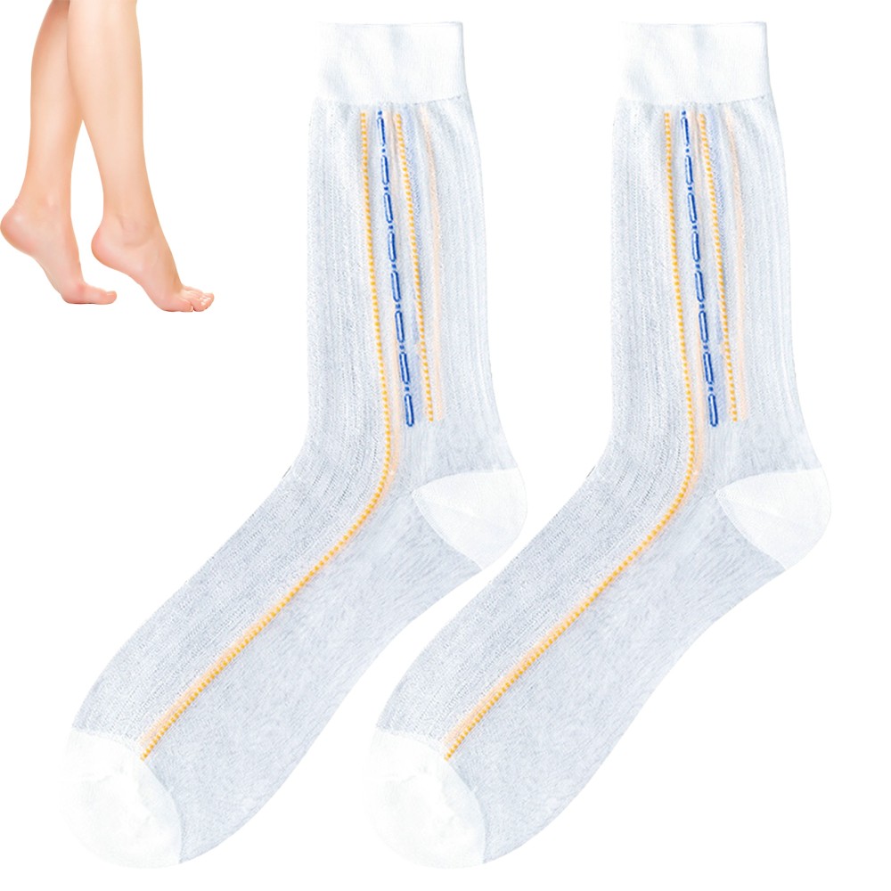 5 Pairs Man’s Thin Jacquard Calf Socks Sweat Absorption Mid-calf Socks