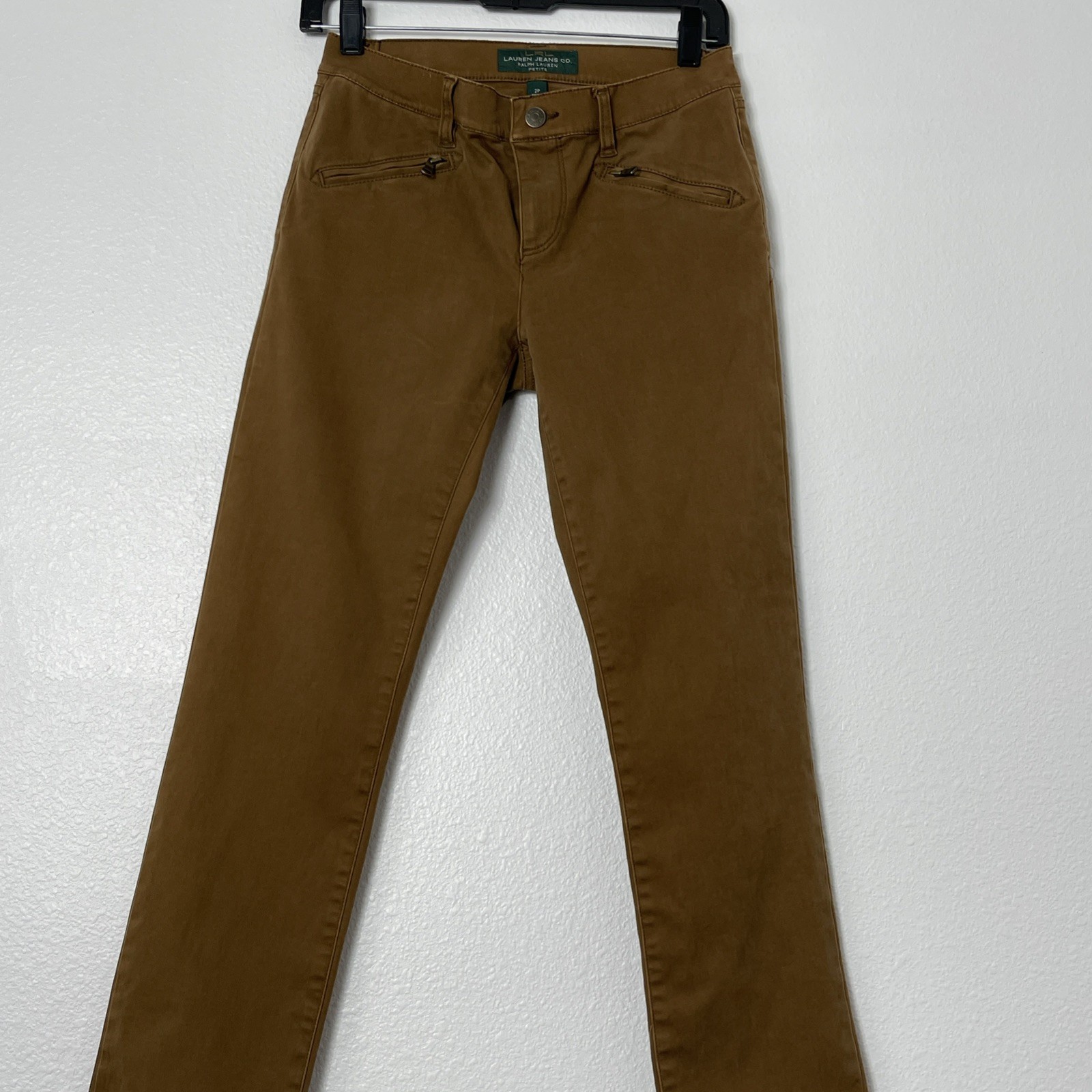 Lauren Jeans Co Ralph Lauren Brown Skinny Moto Pants Womens 2P Altered Waist Y2K